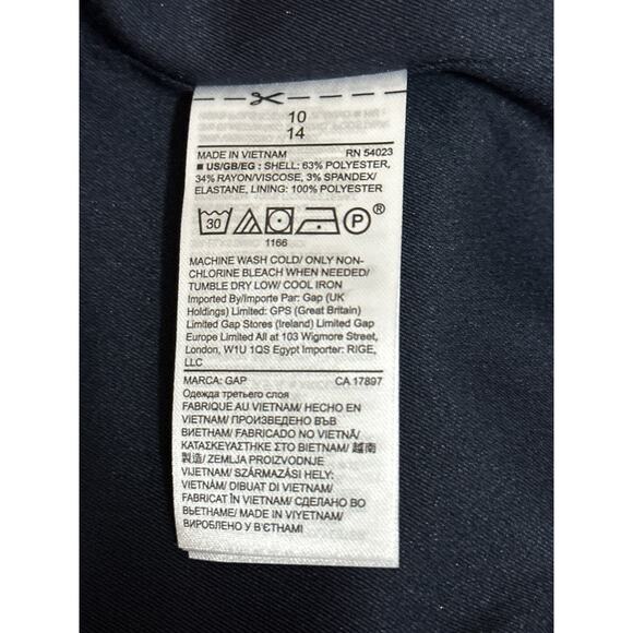 Gap Women's Navy Blue Long Sleeve One Button Blazer Coat Suit Jacket Size 10 - Picture 4 of 4